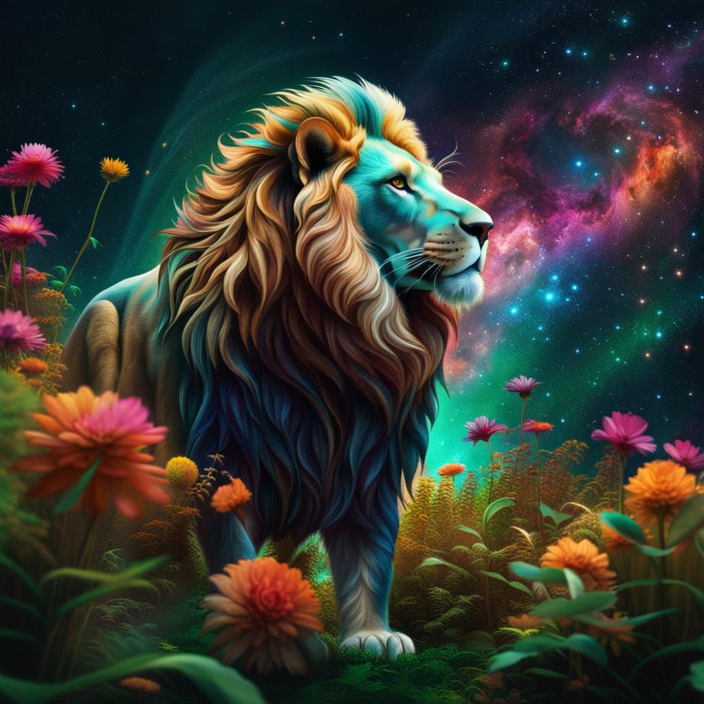The lion cosmos - AI Generated Artwork - NightCafe Creator