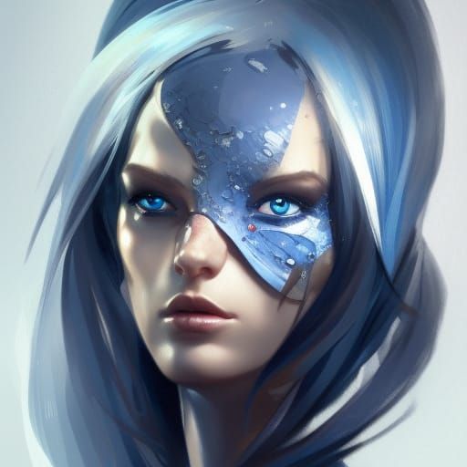 Dark blue eye dress dark elf