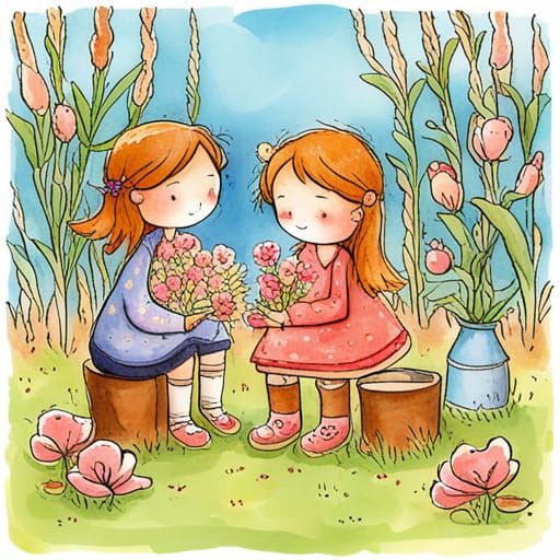 In the garden of friendship, flowers bloom forever. 🌼🌺 AI Generated