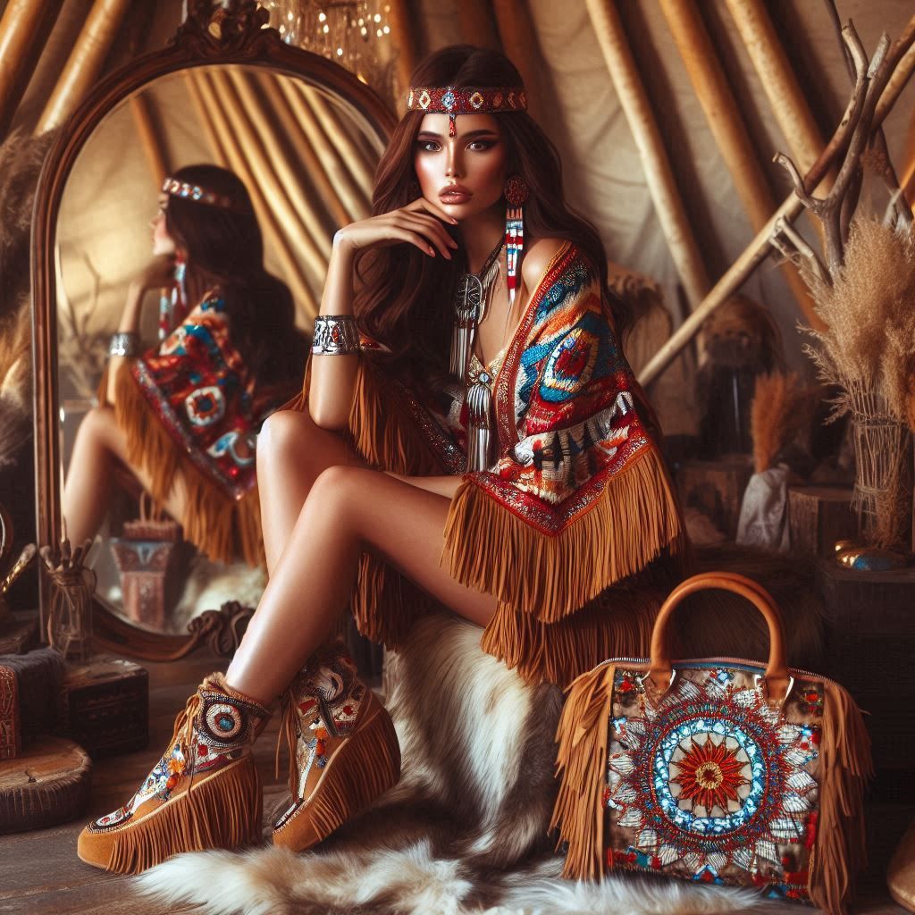 Moccasins and handbag