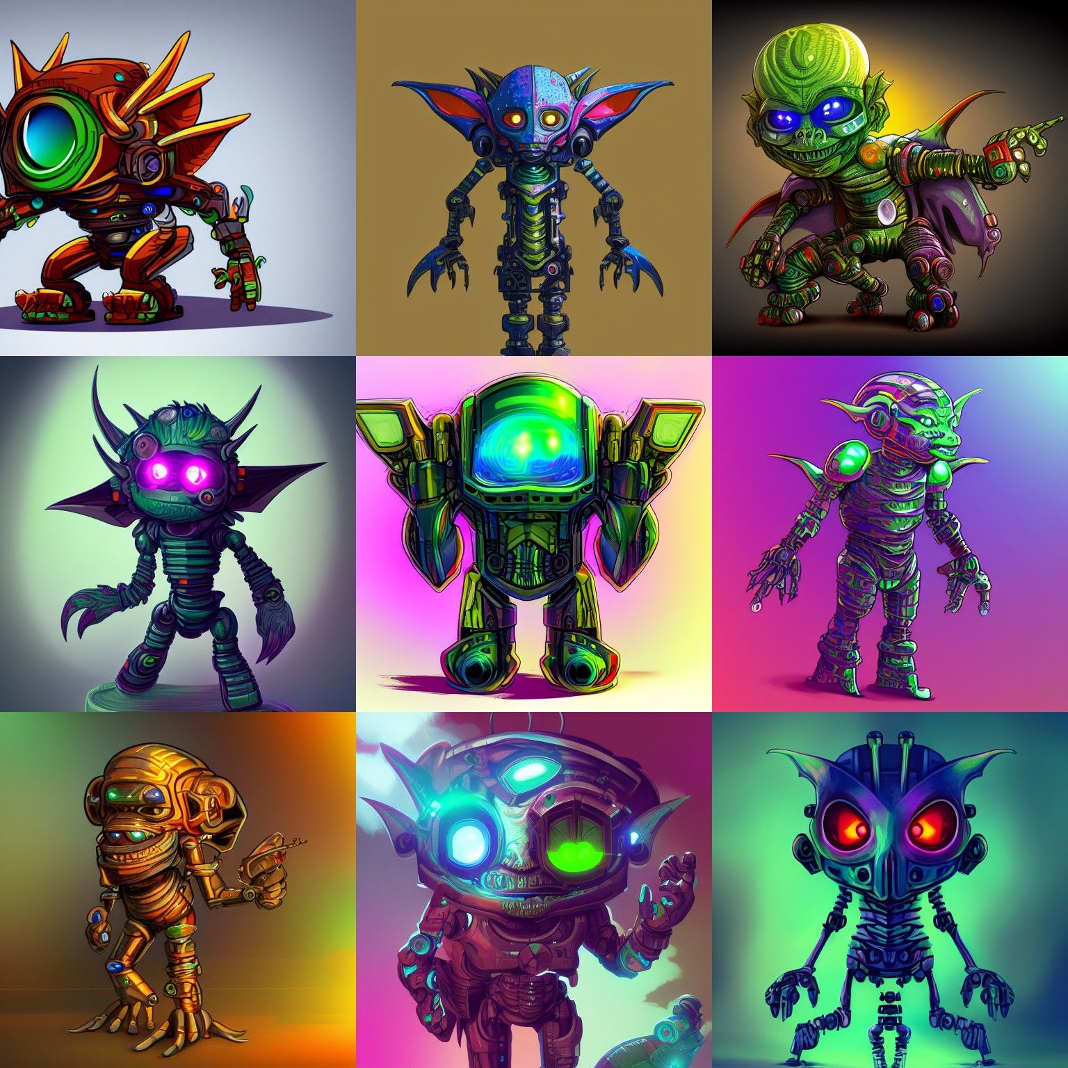 A group a robot goblins