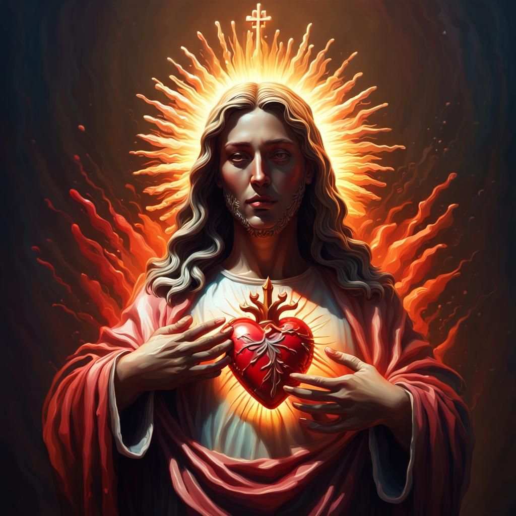 Sacred heart beautiful magical dramatic cinematic lighting chiaroscuro ...