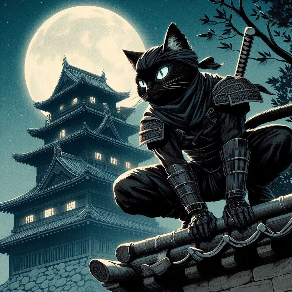 Ninja cat ready to pounce