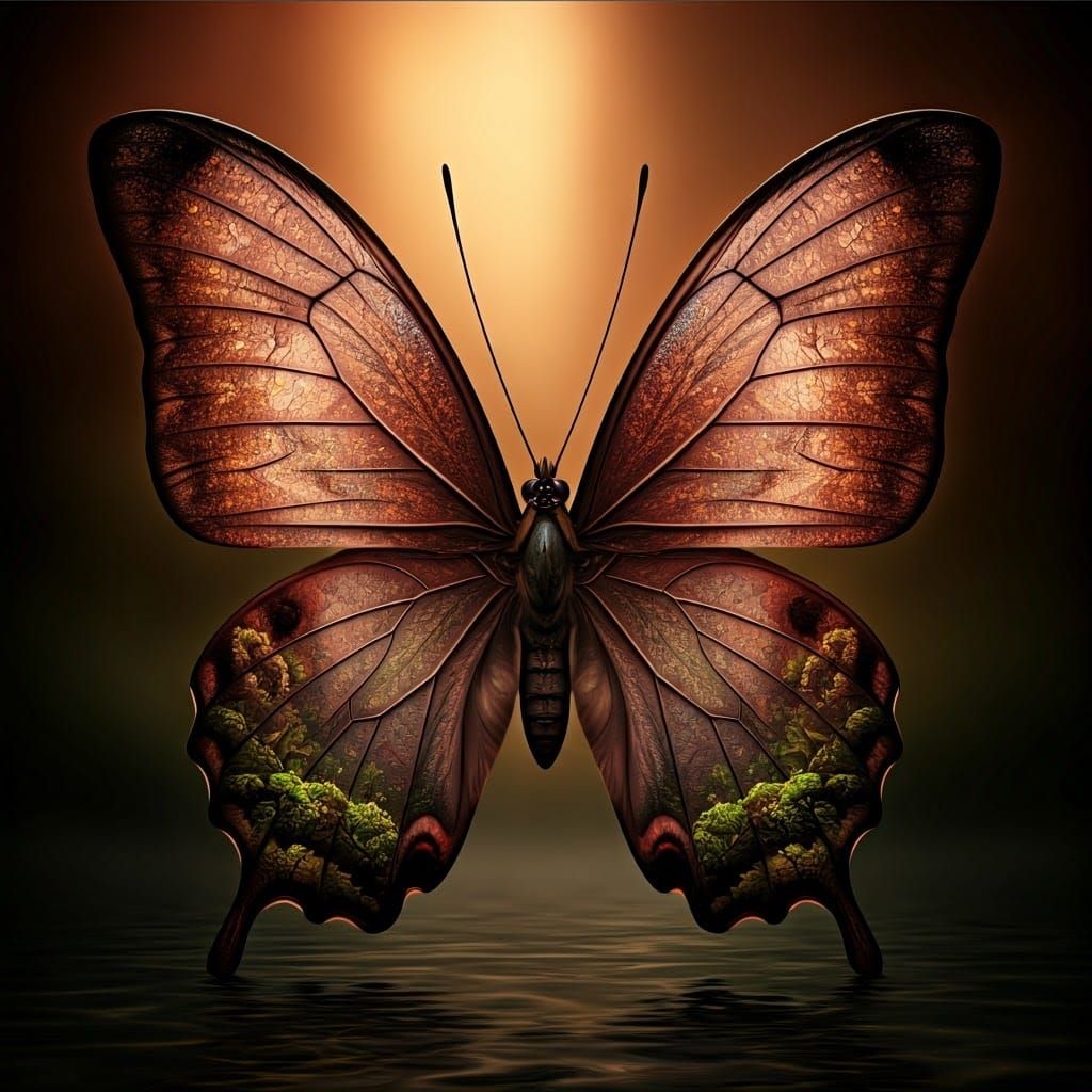 Double Exposure Butterfly  by @Sporky
