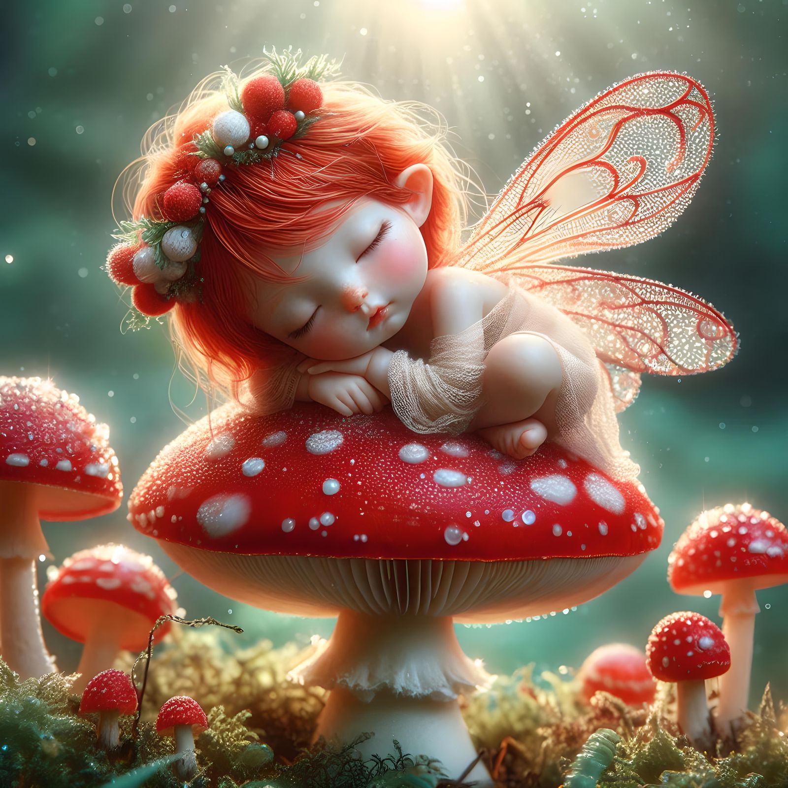 Baby mushroom fairy
