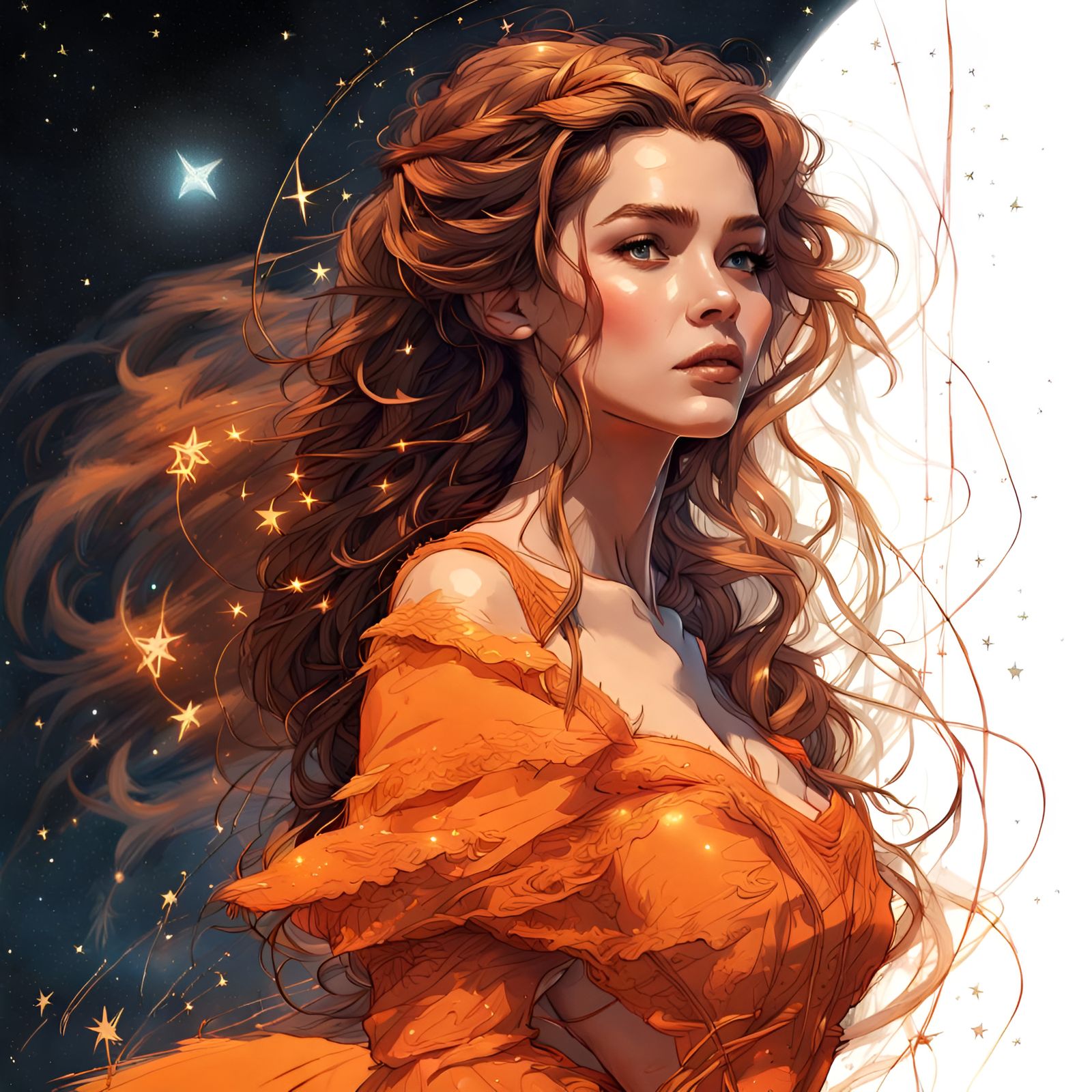 Gorgeous Princess Belle Portrait in 3D Digital Art