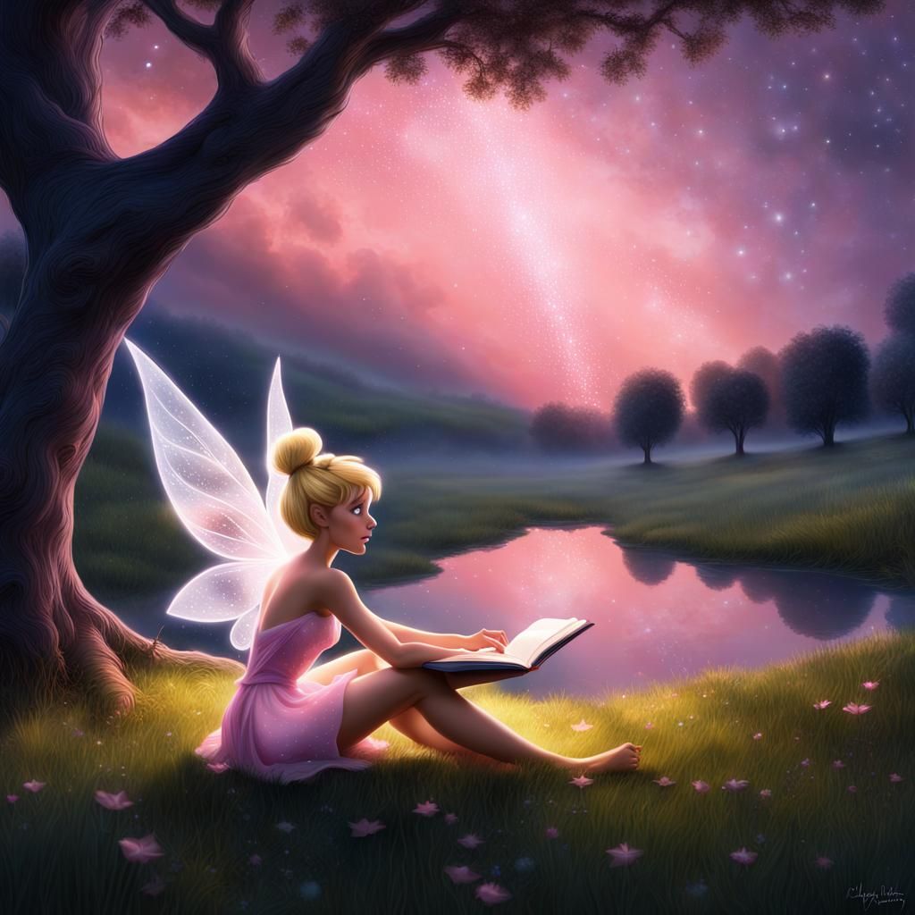 BEAUTIFUL Fairy  Reading A. Braille Book...