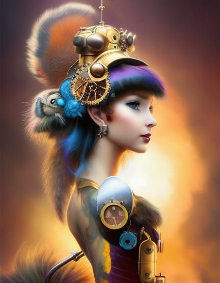 Tattoo art : adorable Little " beautiful and cute girl anthr...