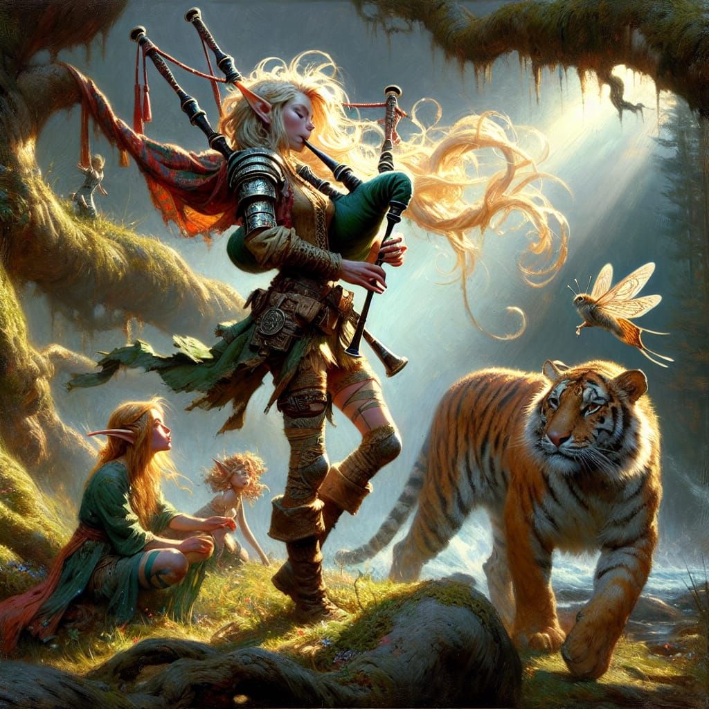 Playing the Bagpipes