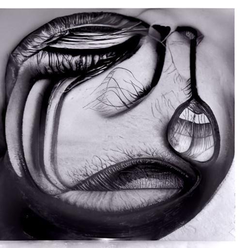 Invisible Emoji Heartache: Charcoal Drawing
