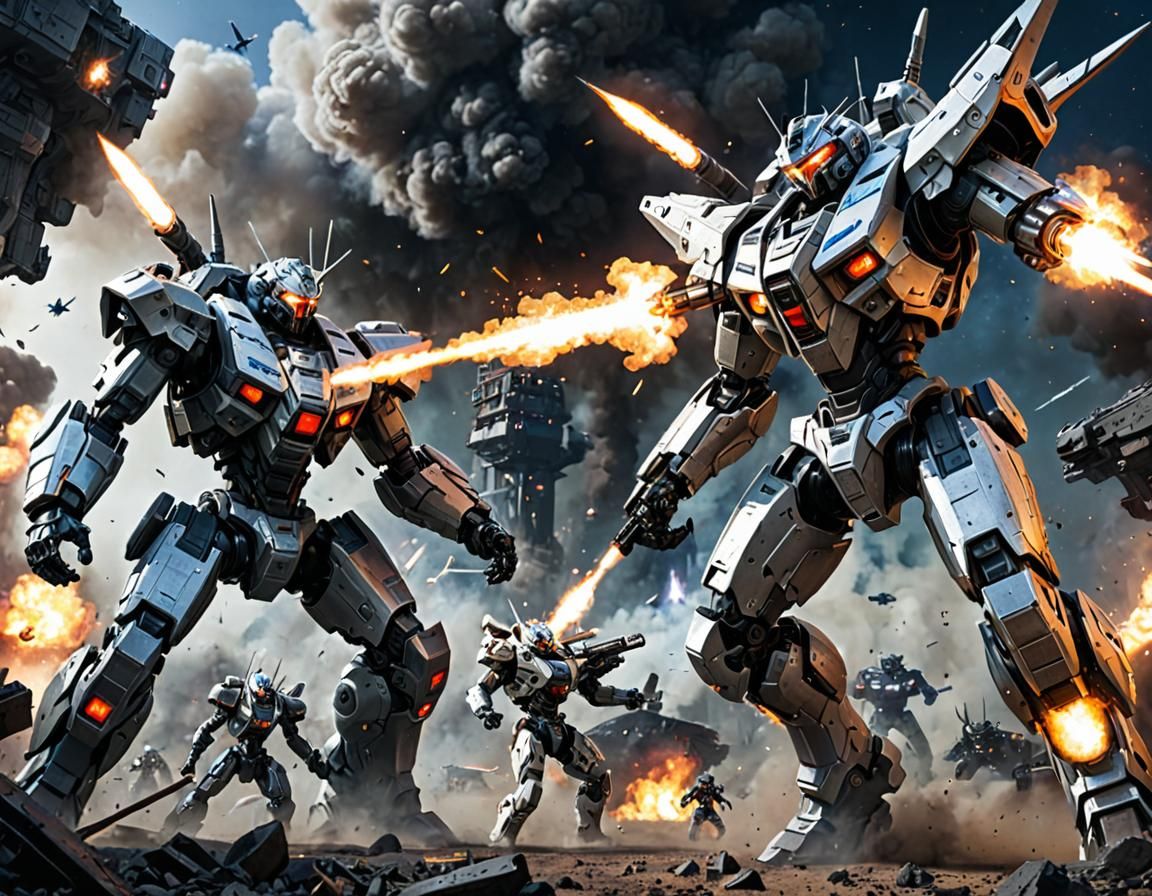 Intergalactic Mecha battle for control  by @Uttia Majumdar