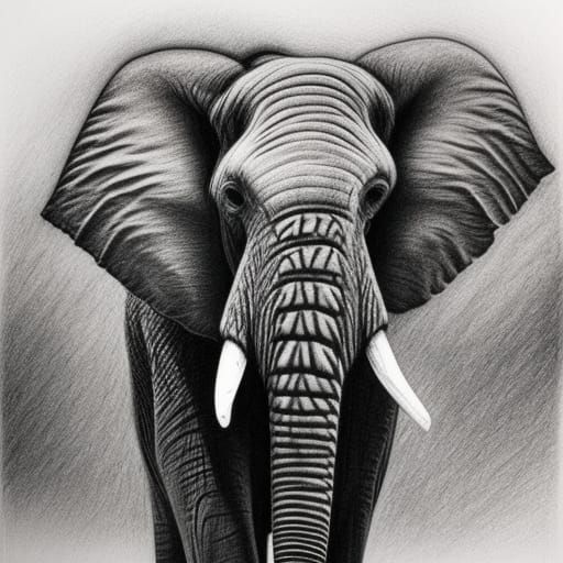 Elephant Pencil Sketch Drawing by SANDEEP CHOUDHARY