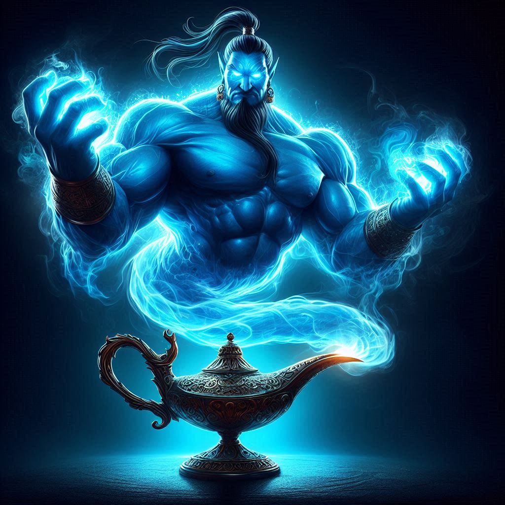 Powerful Blue Genie