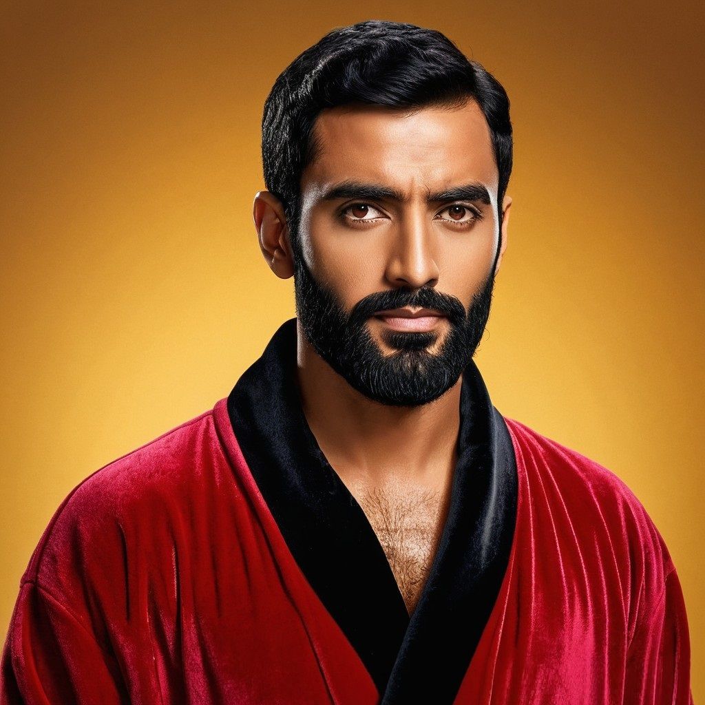 A handsome  serious man