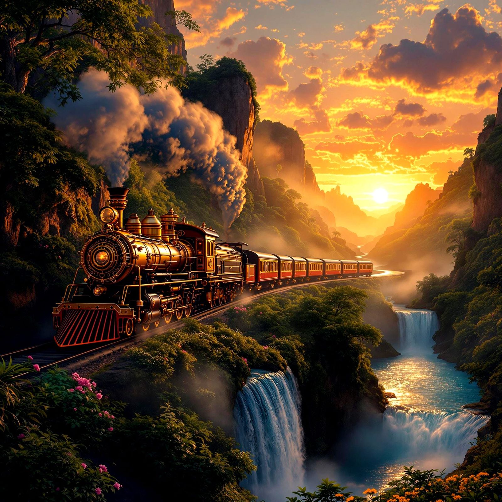 Sunset Steam  by @mathy_art_girl_305