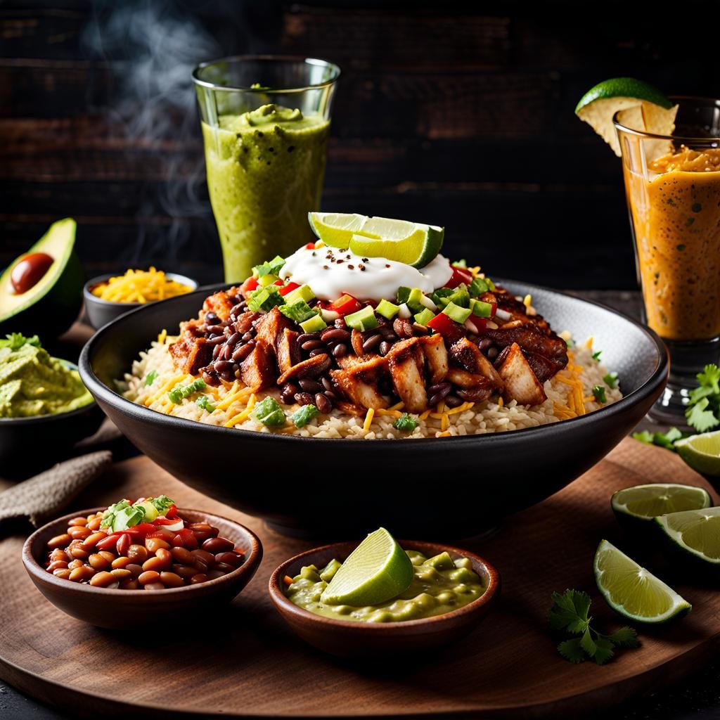 Burrito Bowl and Citrus Smoothies  by @LD