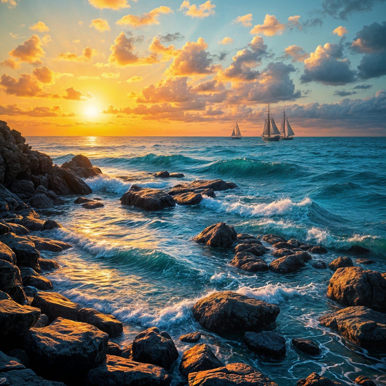  Seascape at sunset  by @Tilted25