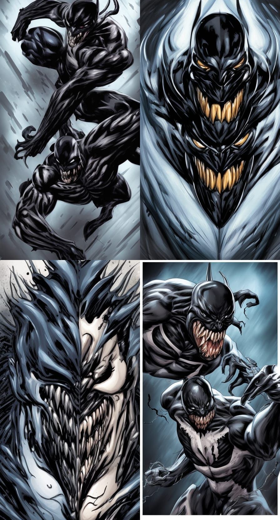 batman and venom combined, headshot, batman, venom from spider-man - AI  Generated Artwork - NightCafe Creator