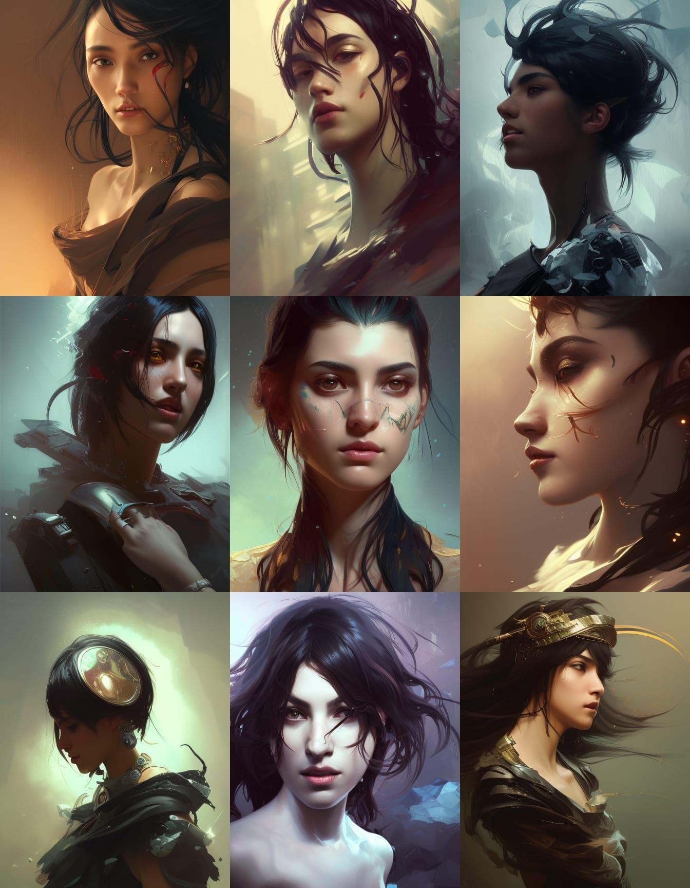 Camina Drummer, sharp eyes, black hair, fantasy, head and shoulders portrait, 8k resolution concept art portrait by Greg...