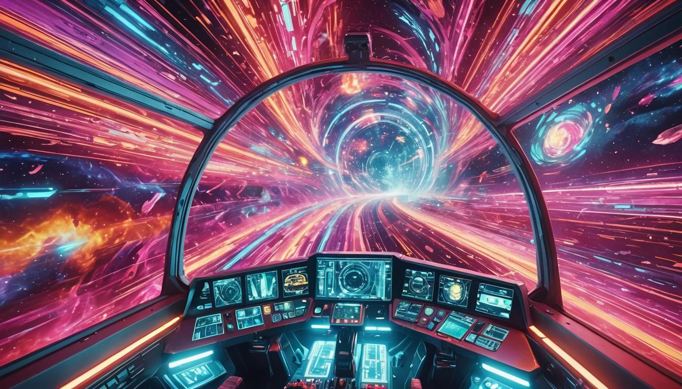 the internal of a spaceship cockpit like this one from star trek, great designed, except can you make it look like the ship is going through...