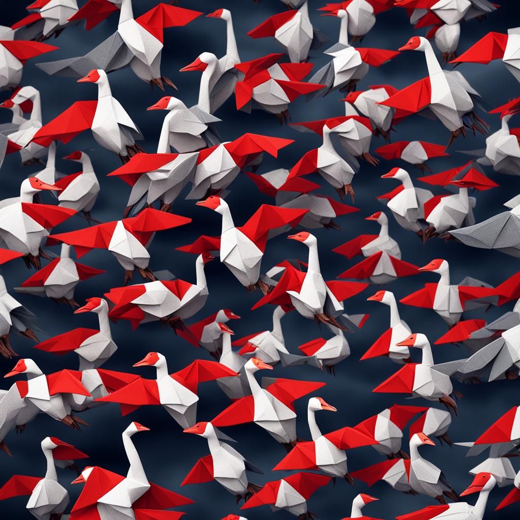 Origami Flock of Canadian Geese