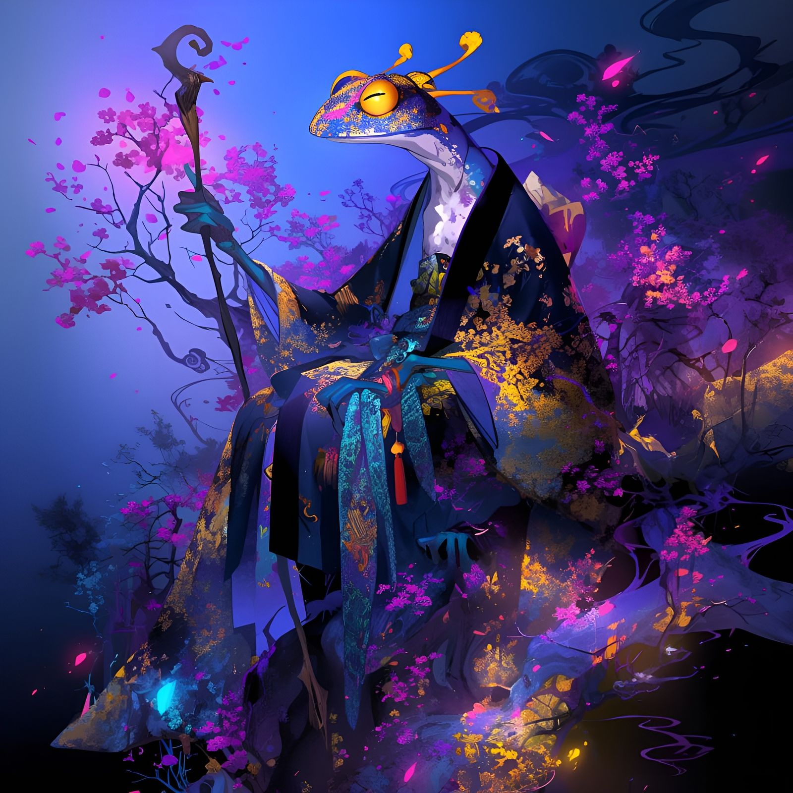 Even the stillest frog stirs the pond with its presence