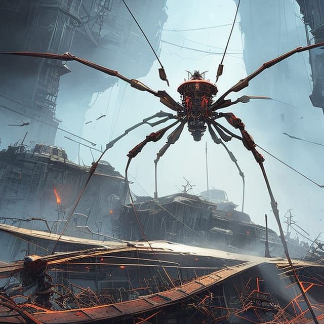 Cyberpunk Spider - AI Generated Artwork - NightCafe Creator