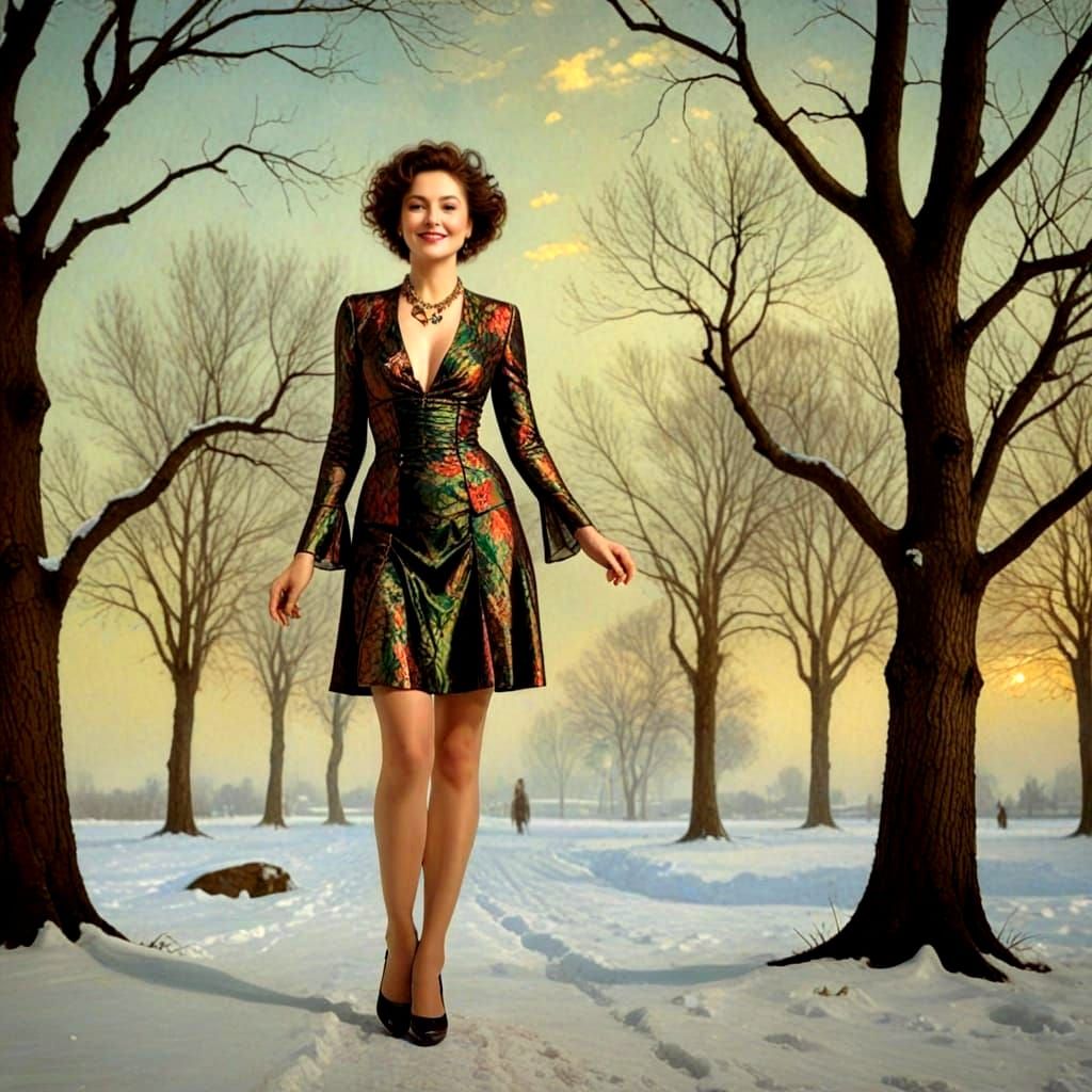 Charismatic Woman Exudes Effortless Beauty in a Dazzling Out...