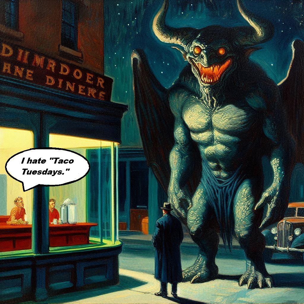 "Edward Hopper Meets Gahan Wilson""