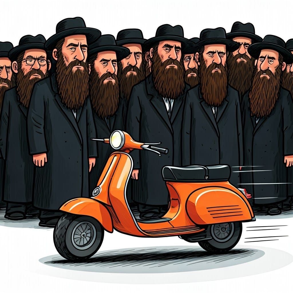 Ultra-Orthodox Men Confront a Vibrant Scooter