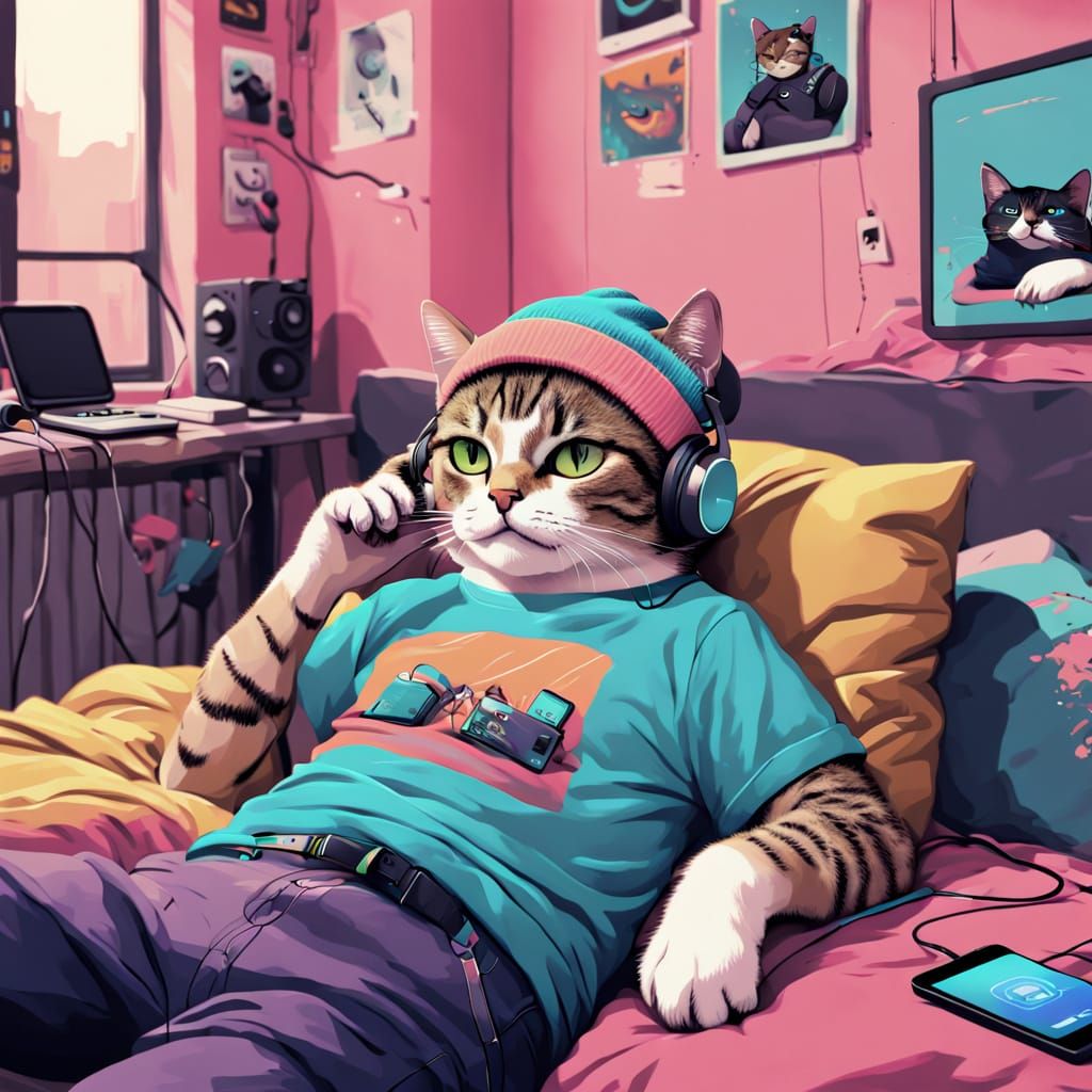 A cool Gen Z cat...  by @Gerber