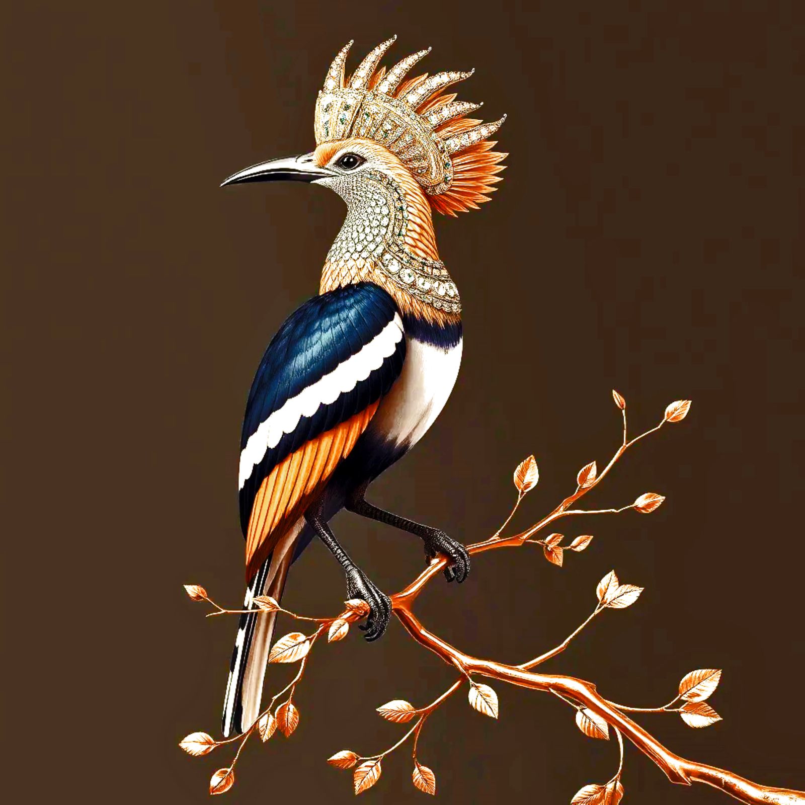 A majestic hoopoe bird,