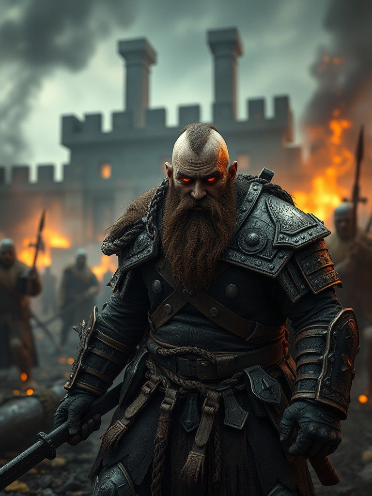 when rage takes over... (Farx Fireforge, Dwarven Barbarian)  by @Thordis Alfstein
