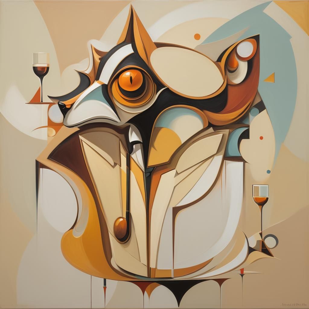 An anthropomorphic fox wearing a tuxedo at a dinner party. c...