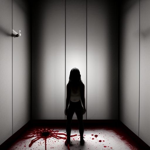 Disturbing Psychopath in Blood-Stained Padded Room