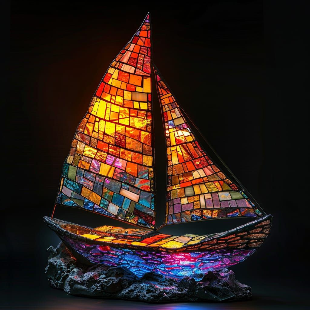 Layered Light Sailboat