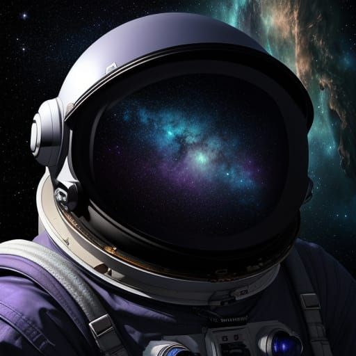 Astronaut Exploring Cosmic Nebula in Digital Art Style