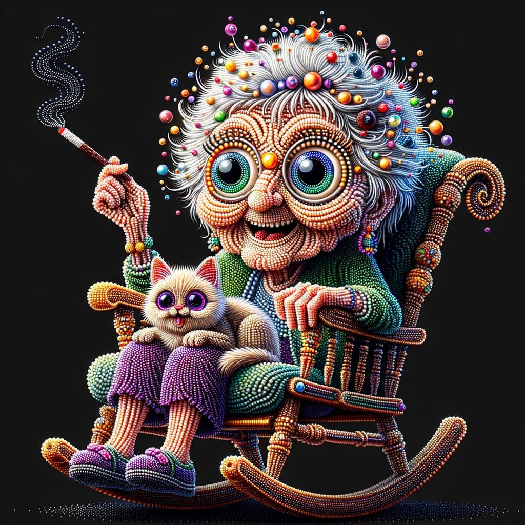 Granny Made of Beads  by @Nettis