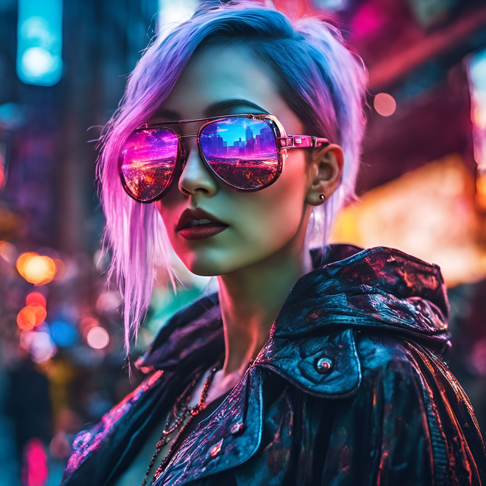 Synthwave Girl - AI Generated Artwork - NightCafe Creator