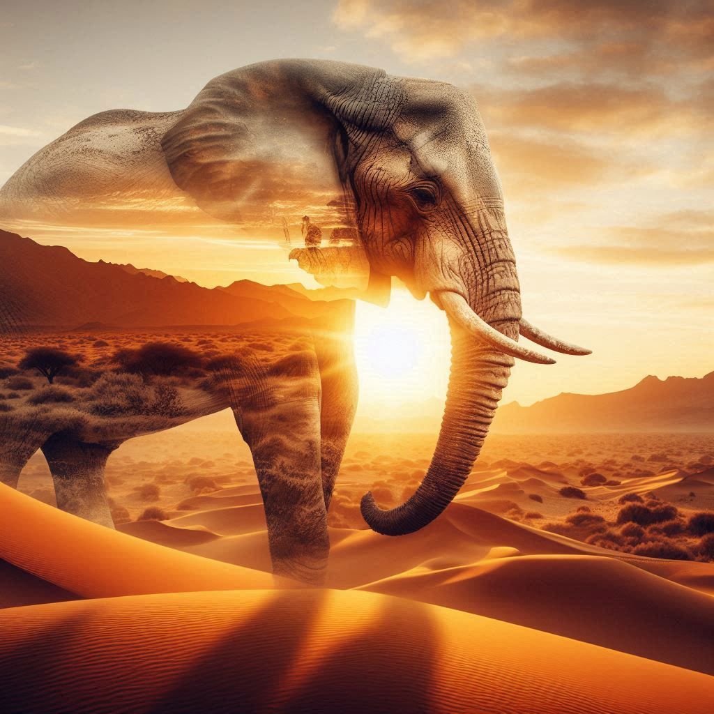 double exposure beautiful fantasy DALL-E 3 portrait landscape..