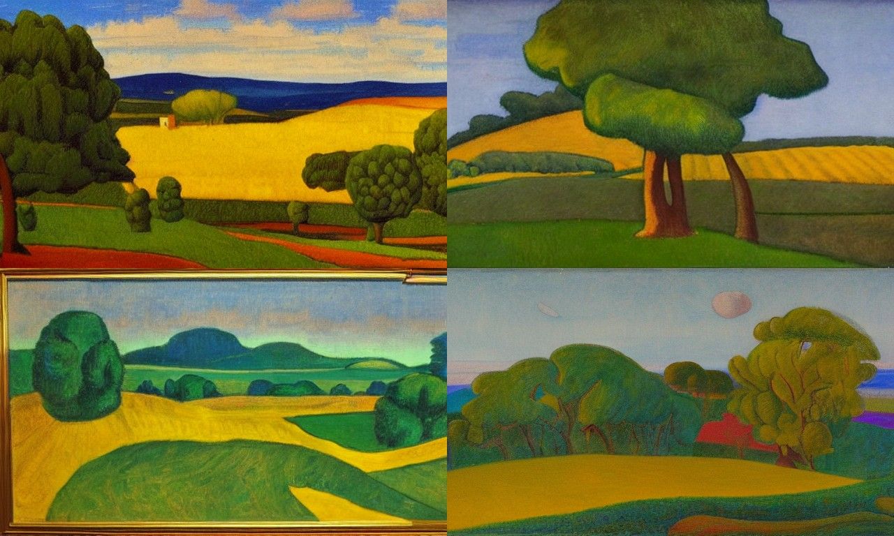 Landscape in the style of Synthetism