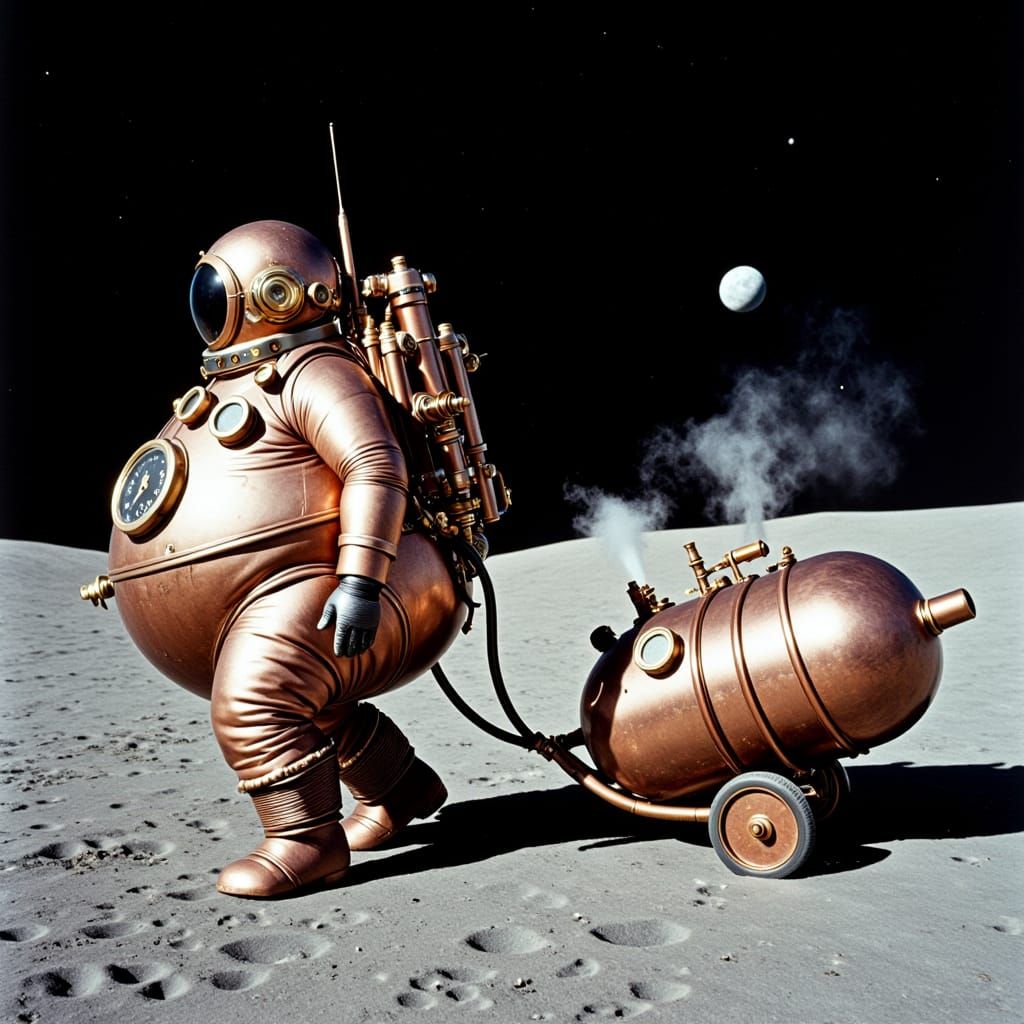 In an alternate Steampunk Timeline, Steampunk NASA got us to...