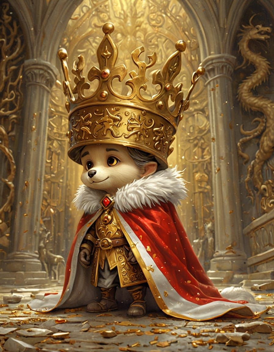 Small King with an oversized crown  by @Dark Magoo