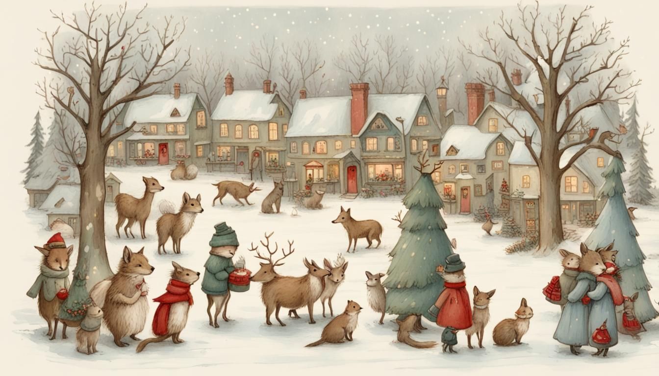 Christmas Village Animals 