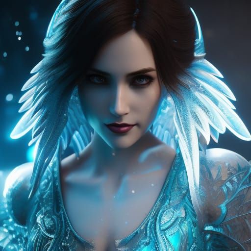 Gothic water fairy, water, beautiful head and shoulders port...