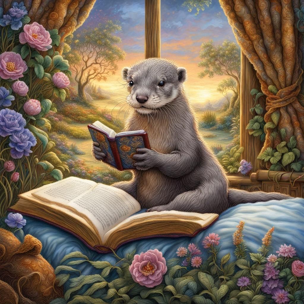 Otter read a book!  by @Melanie Rhoades 