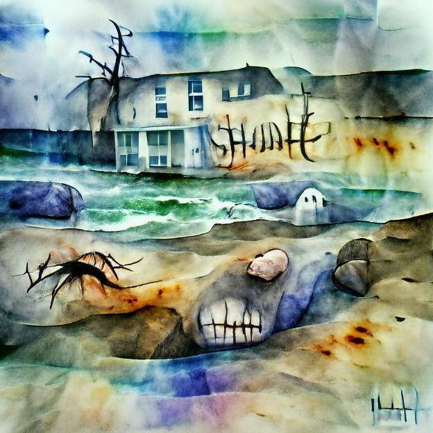 Haunted shore watercolor