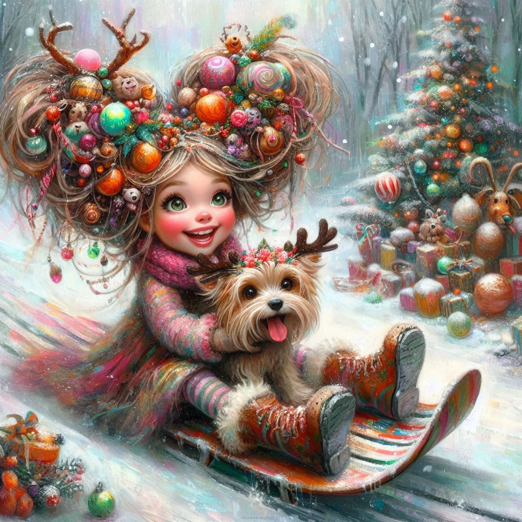 Sledding fun with my dog! (2)
