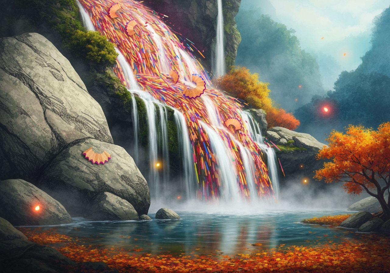 Cascading Pencil Shavings