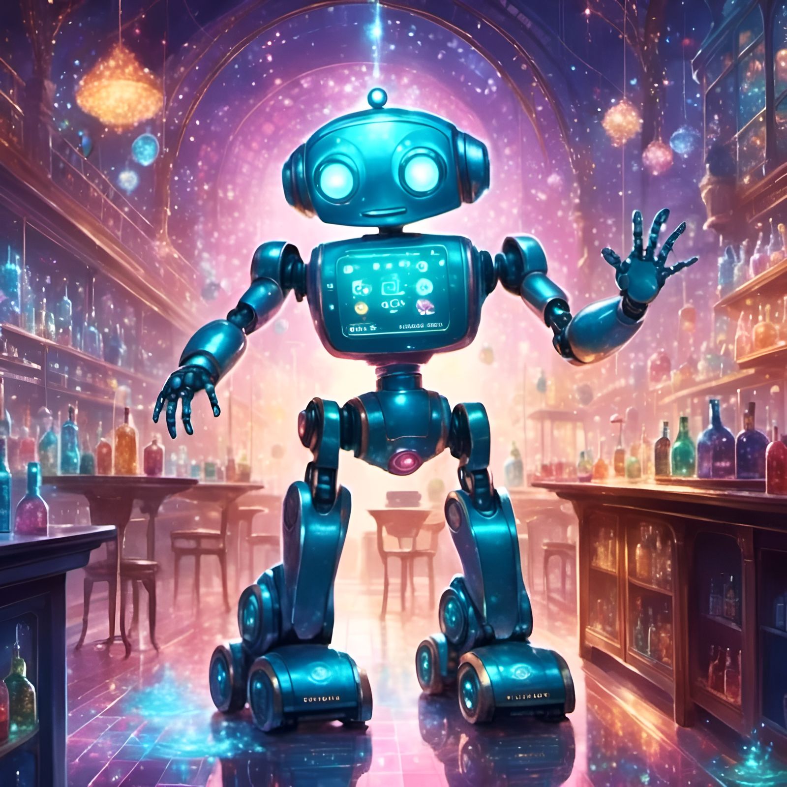 Robot Bartender AI Generated Artwork NightCafe Creator